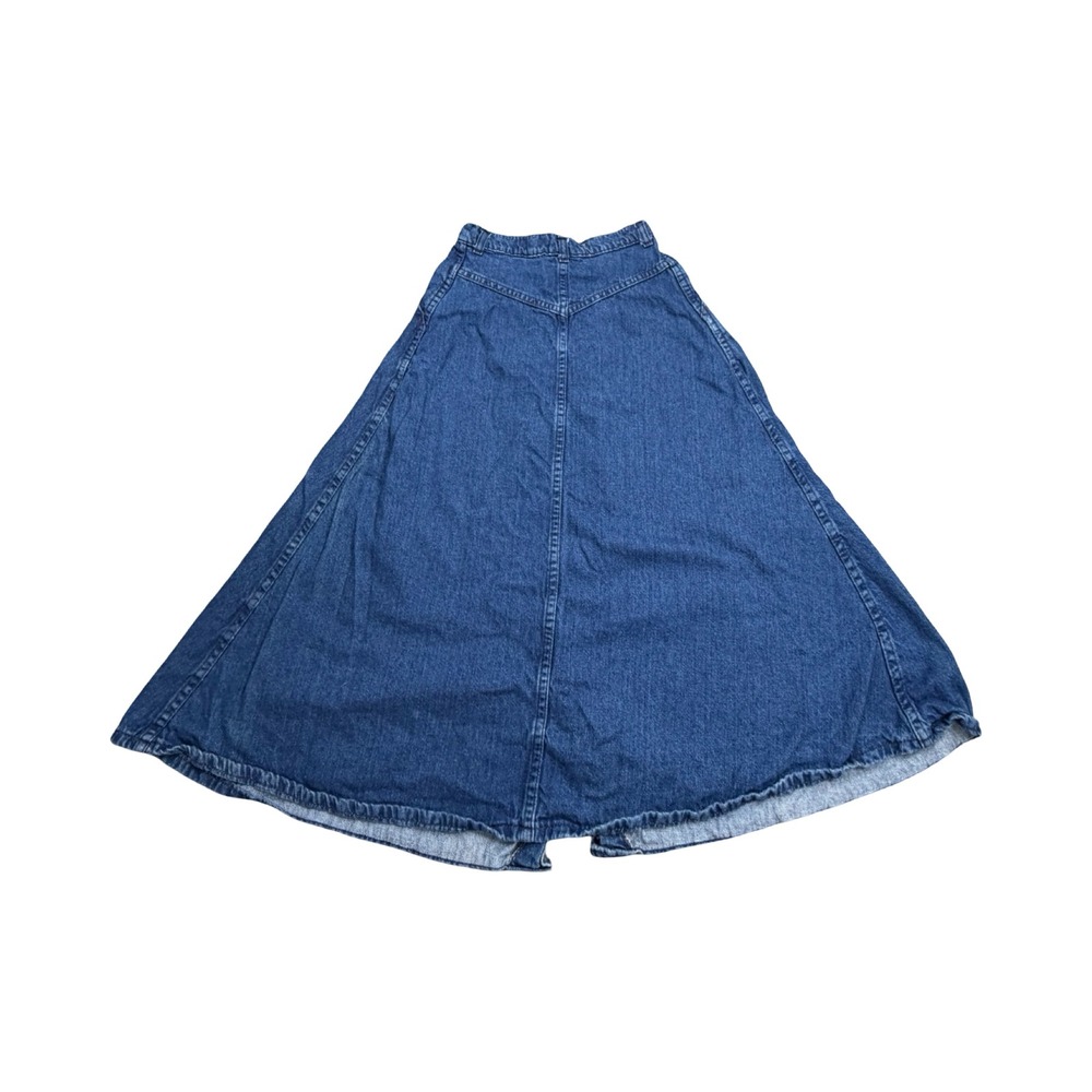 Weathered Blues Denim Skirt Womens 6 24x32 Blue Button Front Midi Cotton USA - Picture 2 of 12